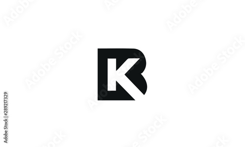 KB or BK and B or K abstract monogram letter mark vector logo template