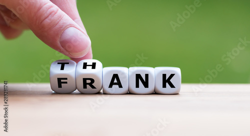 Dice form th expression "thank frank".