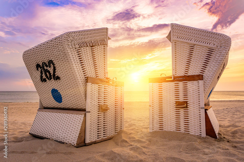 Beach Chairs at Kampen beach on the island Sylt