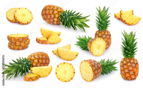 Fresh pineapple on white background