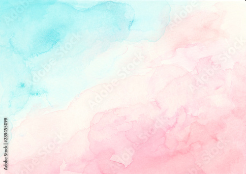 Blue and pink watercolor background Soft abstract texture for Wedding invitation