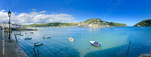 Panorama of Bayard's Cove Dartmouth Devon where the Pilgrim Fathers sailed from to the Americas, an area of outstanding beauty the South Hams in the East Country of England