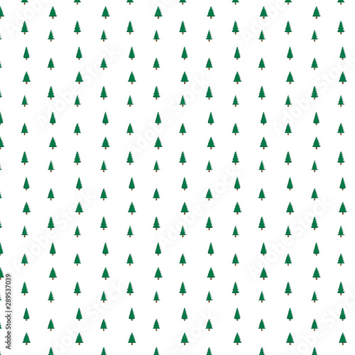 Pine tree pattern isolated on white background, vector illustration