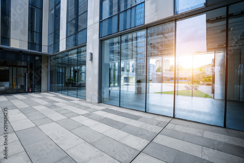 Empty floors and office buildings in the financial center, Qingdao, China