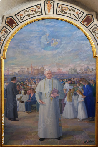 Saint Pio X, altarpiece in Mantua Cathedral, Italy