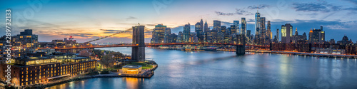Panorama panoramę Nowego Jorku z Brooklyn Bridge