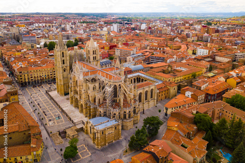 Aerial view of Leon Catholic Cathedral