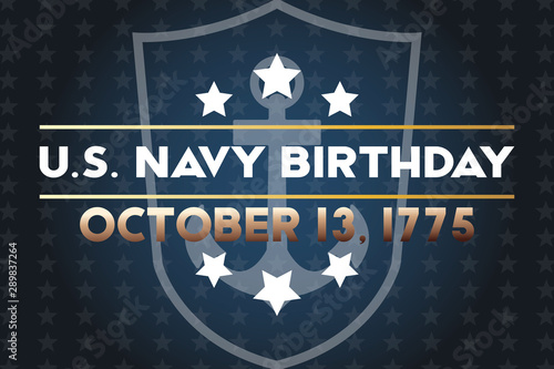 The United States Navy birthday on October 13th, officially recognized date of U.S. Navy’s birth. Background, poster, greeting card, banner design. 