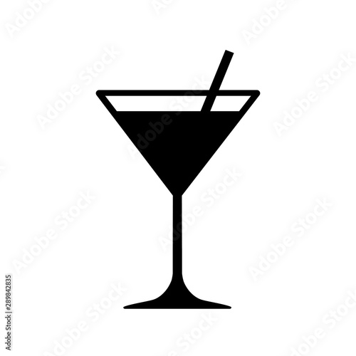 Martini cocktail icon, drink glass sign – stock vector