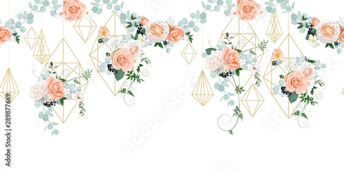 Seamless border with wedding decor for wallpaper