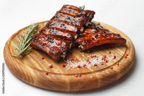 pork ribs on a wooden