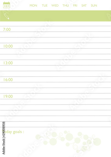 template, daily planner, empty sheet, kalendarz, calendar, note, notatka, papeteria