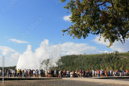old Faithful geyser eruption in Yellowstone