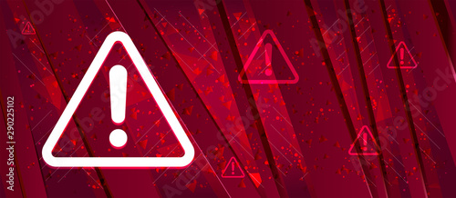 Alert icon Abstract design bright red banner background