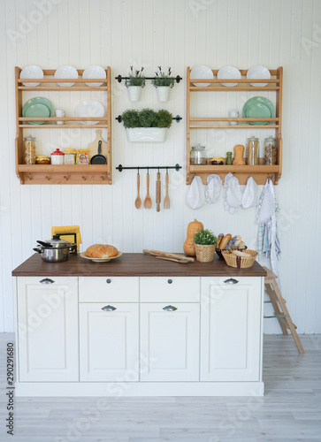Modern white cheap kitchen clean interior design