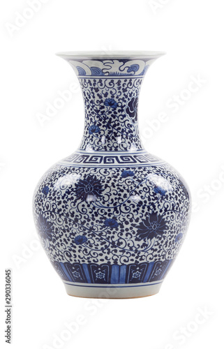 blue and white decorative porcelain vase