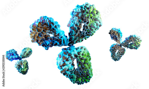 Isolated antibody - visual concept of immune System - 3D illustration