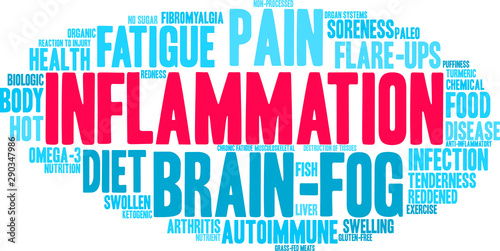 Inflammation Word Cloud on a white background. 