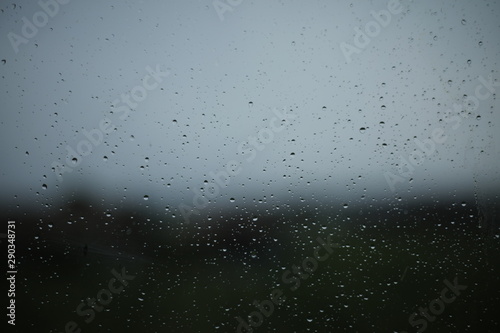 Rain on the windows during a storm