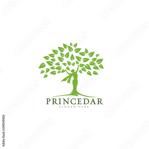 logo princedar for betwen Princess and leaves