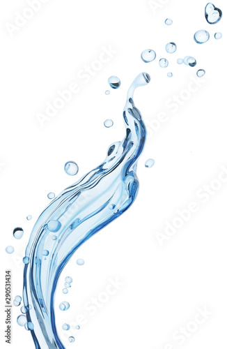 Splashing of water abstract background, 3d rendering