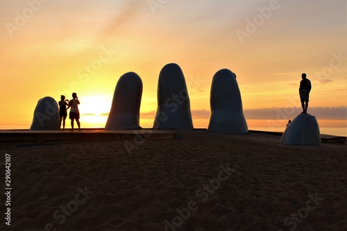 Sunrise at Playa Brava beach in Punta del Este, Uruguay