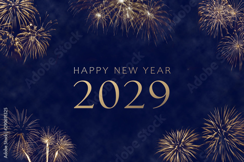 happy new year 2029 greeting card