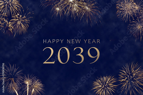 happy new year 2039 greeting card