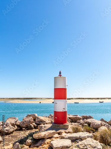 Fuzeta, Ria Formosa at Algarve. Little lighthouse