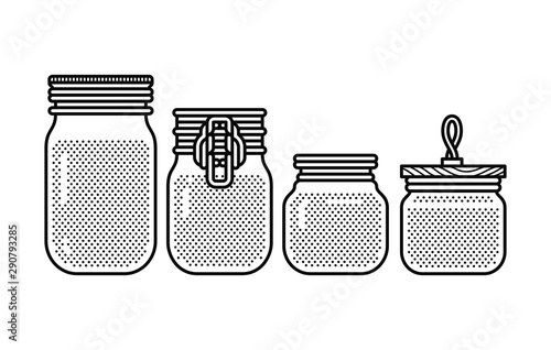 Mason jar set vector illustration