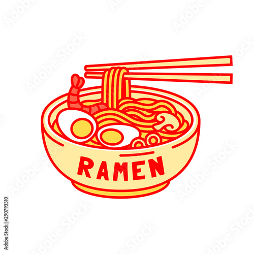 Japanese ramen noodle vector illustration