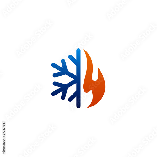 Illustration of hot and cold logo icon design template vector