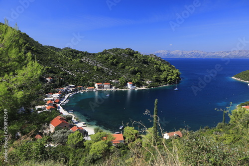 view to the picturesque port of Okuklje on the Adriatic island Mljet 