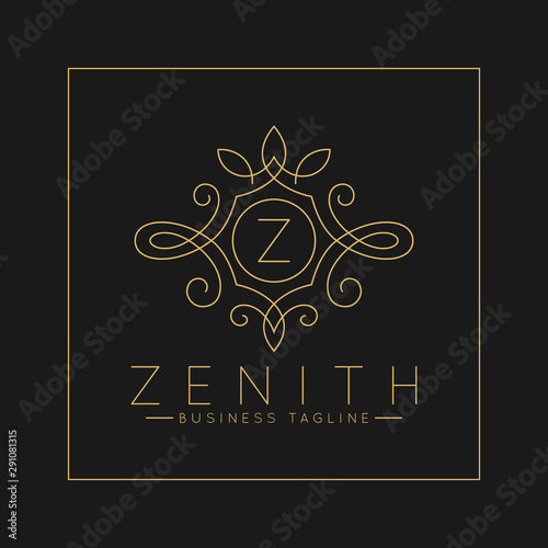 Luxurious Letter Z Logo with classic line art ornament style vector