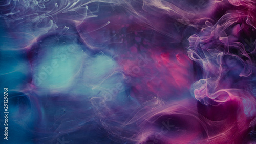 Smog leak. Sorcery spell. Blue magenta steam blend. Abstract art background.