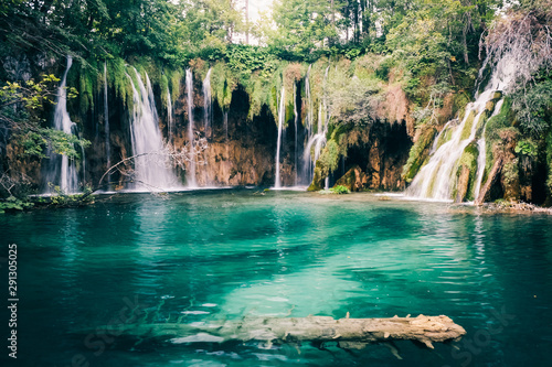 Waterfalls at Plitvice National Park, Croatia. 
