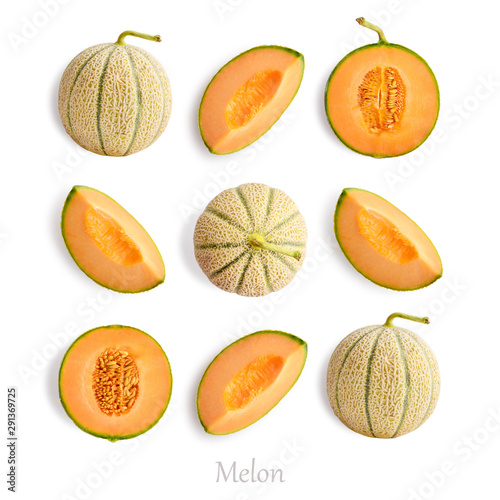 Set of ripe melon