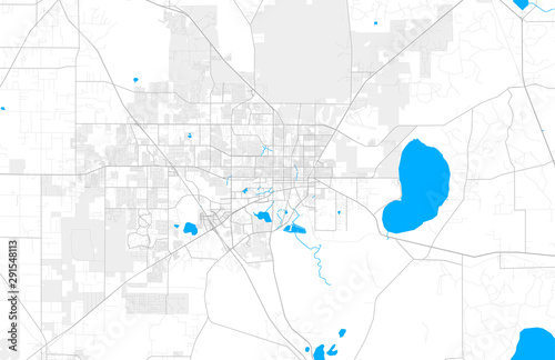 Rich detailed vector map of Gainesville, Florida, USA