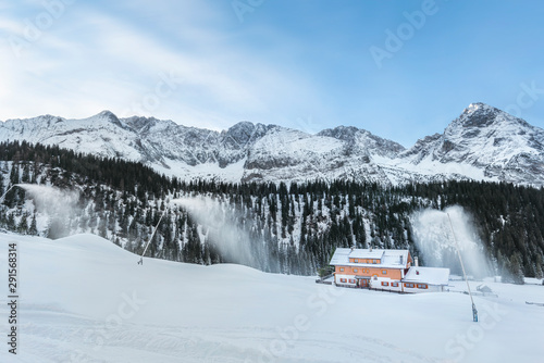 Winter in the Austrian Alps mountains