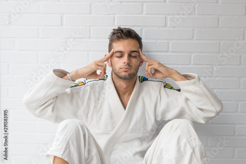 portrait of young sportsman concentrating