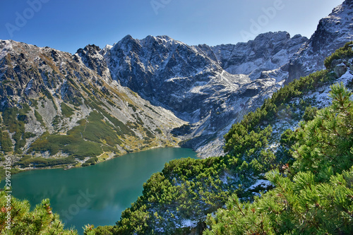 Czarny Staw Gąsienicowy, Granaty i Kozi Wierch - widok ze stoków Kościelca - Tatry Wysokie