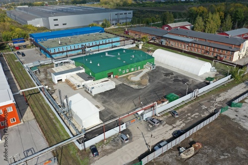 industrial buildings in the city of Berdsk, Russia, month of September