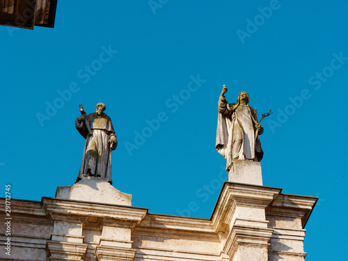 Mantova, ITALY - AUGUST 10, 2019: Historic buildings on Piazza Sordello