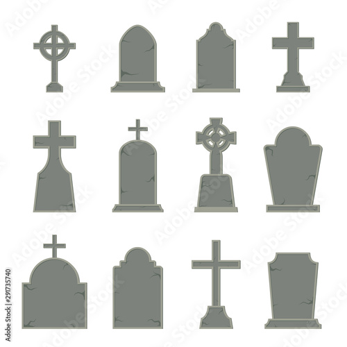 Set of tombstone shape on white background, vector illustration