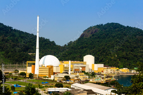 Itaorna, Rio de Janeiro, Brazil - September 16, 2019: Eletrobras Thermonuclear Power Plant, Angra 1 and 2 Nuclear Power Plant.