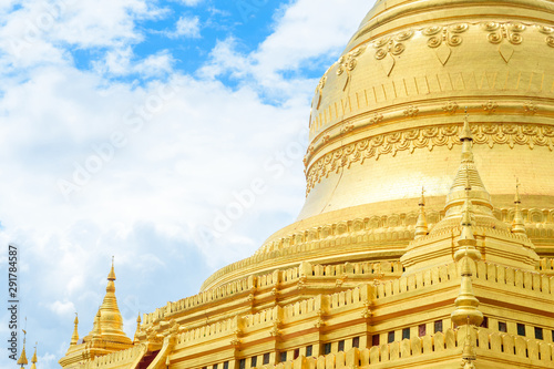 golden pagoda of shwedagon at yangon, myanmar