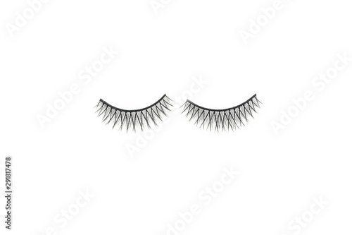 makeup false eye lashes on white background 