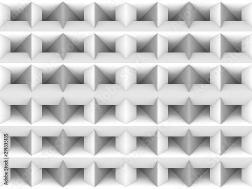 3d rendering. seamless minimalist white square grid pattern design art wall background.