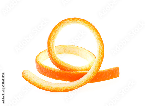 Skin of orange on a white background. Vitamin C.