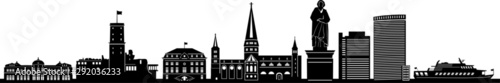 Bonn City Skyline Vector Silhouette